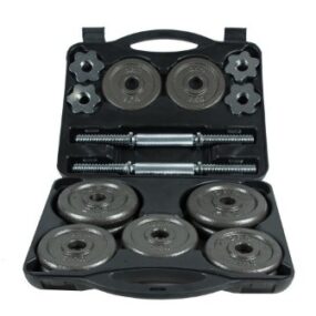 Set maleta pesas fierro 15 kgs