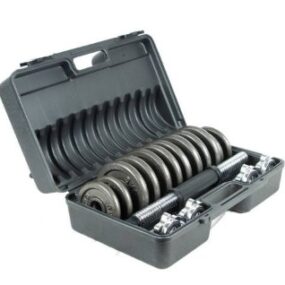 Set maleta pesas fierro 20 kgs
